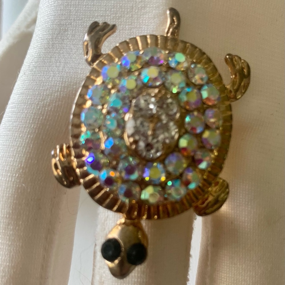 Turtle Ring Ab Crystals Adjustable - image 6